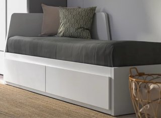 Cama diván blanco con 2 Cajones