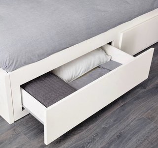 Cama diván blanco con 2 Cajones