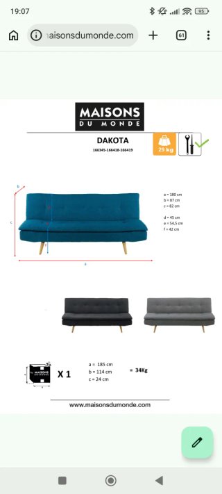 Sofá Cama Maisons du Monde, Perfectas condiciones