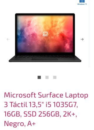 Microsoft Surface Laptop 3 Táctil 13,5