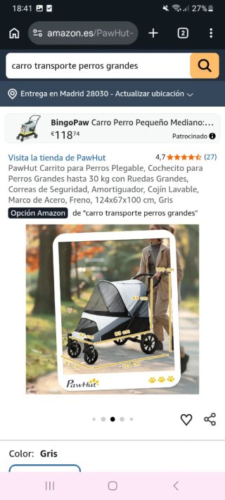 Carrito PawHut para perros grandes