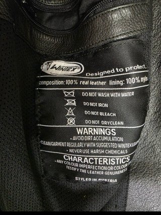 Chaqueta de moto de cuero, talla 52
