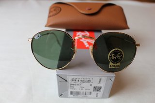 RayBan Round 3447 001 Gafas de Sol Doradas Verdes