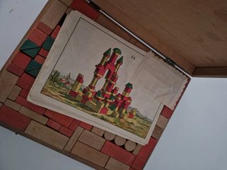 Juego construcción madera antiguo