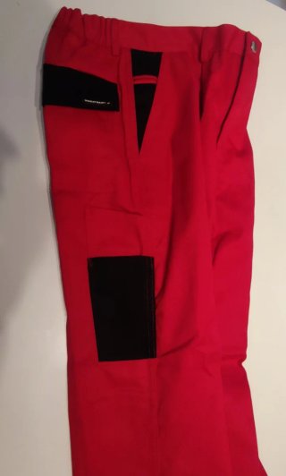 Pantalón de trabajo rojo y negro