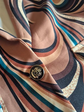 Blazer fantasia marrone multicolor