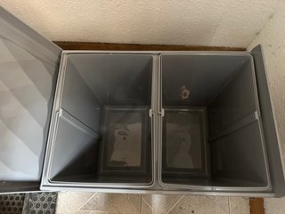 Cubo de basura doble cocina gris