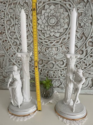 Franklin Mint candelabros Porcelana Biscuit