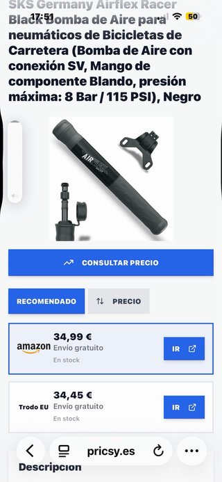 Nuevo Bomba de aire Air Flex Racer 20€ la unidadw