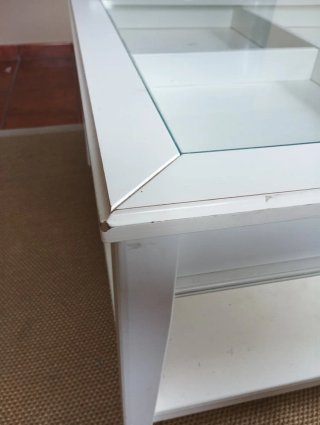 Mesa de centro Ikea cristal y madera