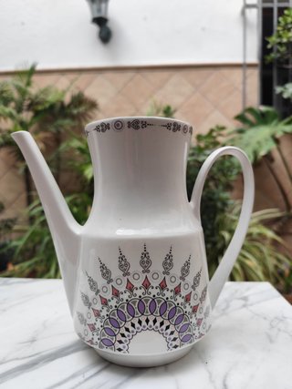 Juego té vintage porcelana morado