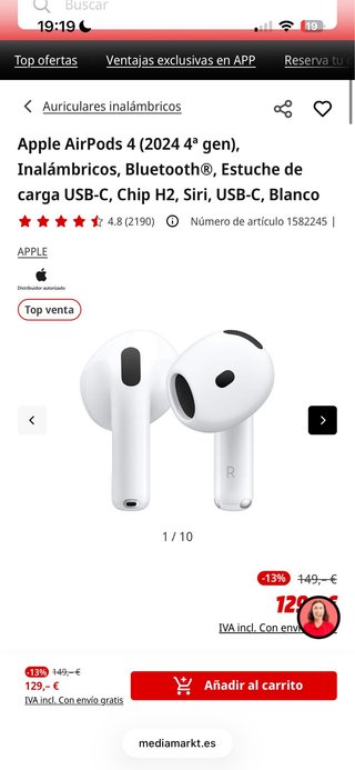 Apple AirPods 4 (4ª Gen 2024)