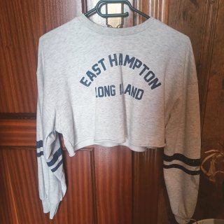 Camiseta Crop Top East Hampton Gris Talla S