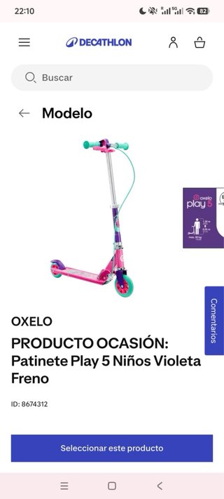 Patinete Oxelo Decathlon Infantil Rosa