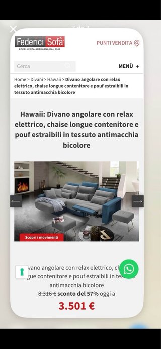 Sofá Chaiselongue Azul y Gris