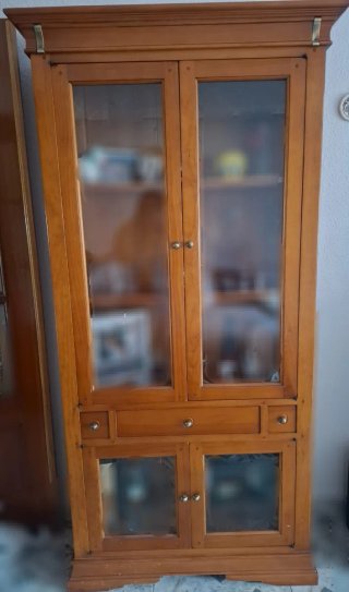 Vitrina de madera y cristal