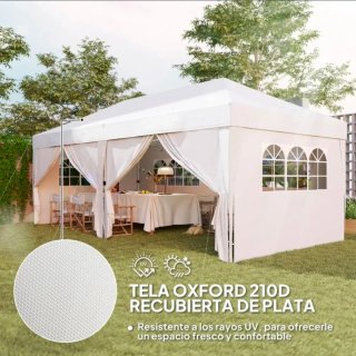 Carpa Plegable 6x3m Gazebo 6 Paredes