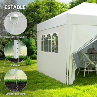 Carpa Plegable 6x3m Gazebo 6 Paredes