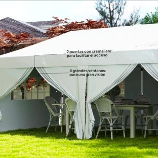Carpa Plegable 6x3m Gazebo 6 Paredes