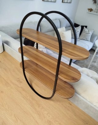 Estantería pared madera y acero
