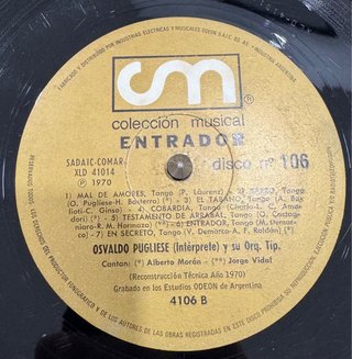 Vinilo LP Osvaldo Pugliese Entrador Tango
