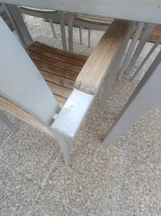 Mesa extensible jardín y 6 sillas