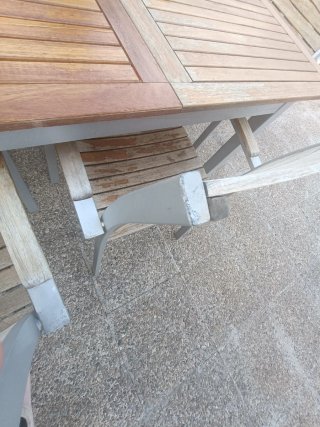 Mesa extensible jardín y 6 sillas