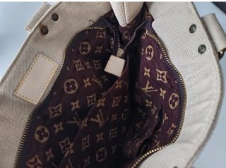 Bolso Louis Vuitton loneta beige y marrón