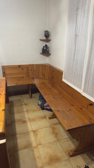 Banco Rinconera de madera de pino rústico