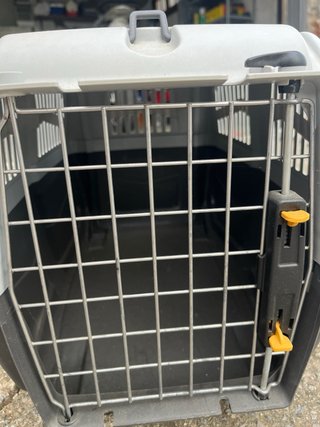 Transportín perro/gato gris y negro