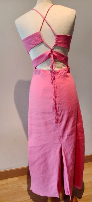 Vestido largo fucsia Zara