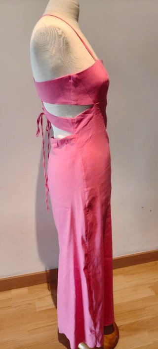 Vestido largo fucsia Zara
