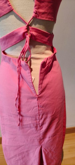 Vestido largo fucsia Zara