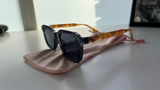 Gafas de sol negras patillas leopardo
