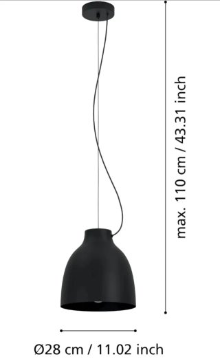 Lámpara Colgante Eglo Camasca Negra