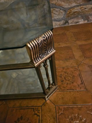 Mesa de centro vintage cristal y metal