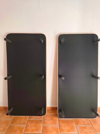 2 Bases tapizadas como nuevas con 6 patas