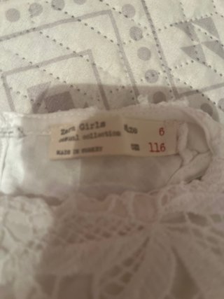 Vestido Zara Blanco Encaje Talla 6
