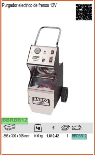 Purgador Eléctrico Frenos Bahco BBRBB12