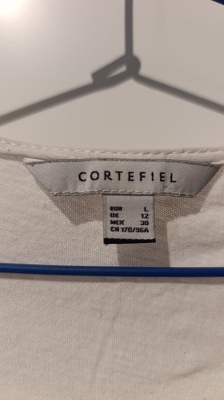 Camiseta CORTEFIEL blanca con encaje Talla L