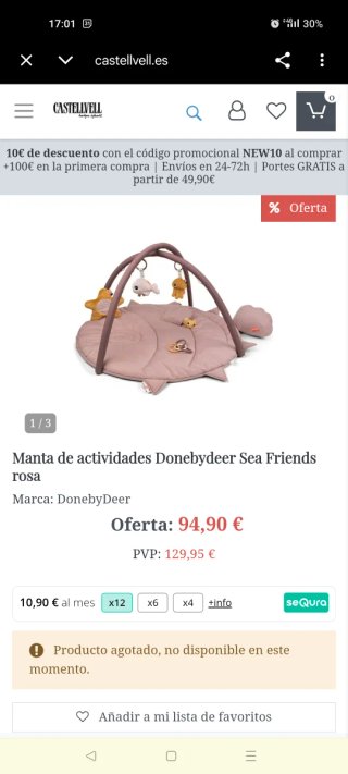 Manta de actividades Donebydeer