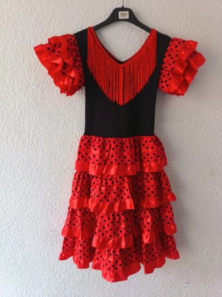 Vestido Flamenco Niña Rojo y Negro