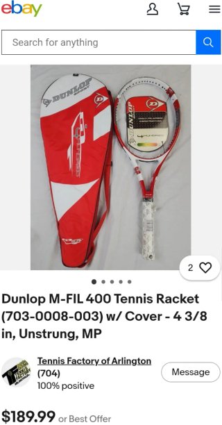 Raqueta Tenis Dunlop M-FIL 400 con funda acolchada
