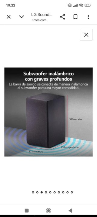 Subwoofer Inalámbrico para barra de sonido de 200W