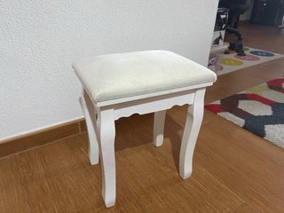 Taburete tocador blanco madera