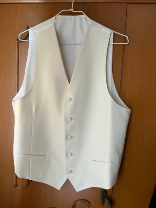 Traje de Frac Caballero Beige y Negro con funda