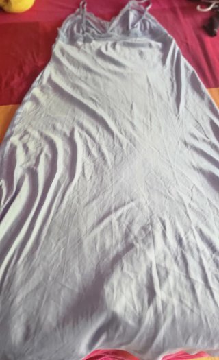 Camisón lencero celeste con encaje