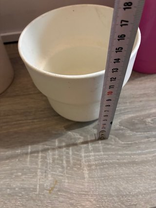 3 Macetas (2 cerámica, 1 plástico)