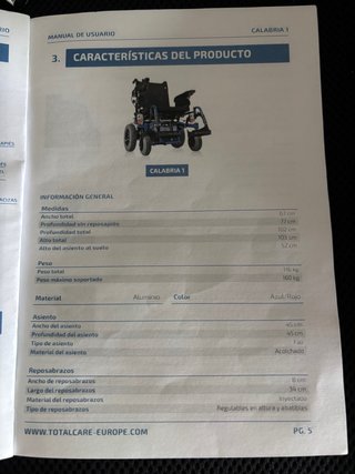 Silla de ruedas eléctrica Calabria