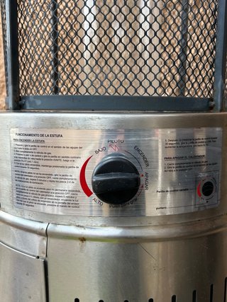 Estufa de gas exterior metal